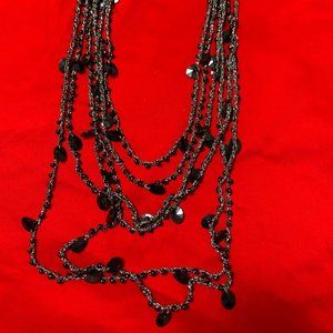 Ardene Jewelry Accessory Necklace, Beaded through black and silvery thread